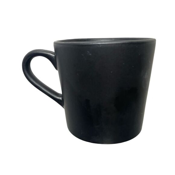 Black Ceramic Mug with White Print - Picture 2 of 2